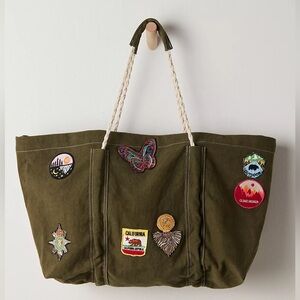 Been There Badge Tote Bag Free People NWT